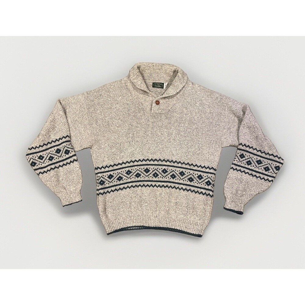 Vintage Susquehanna Trail Outfitters Men's Sz L Cotton Pullover Sweater 90s Gray